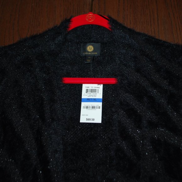 NWT JM Collection Black Animal Print, Open-Front Sweater - PXL - Picture 3 of 9